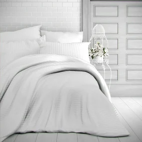 Kvalitex Saténové obliečky Stripe biela, 220 x 200 cm, 2 ks 70 x 90 cm