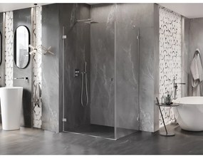 Mexen Lunar-B, výklopný sprchový kút ľavý 100 x 80 cm, 8mm číre sklo, chrómový profil, 832-100-080-01-00-L