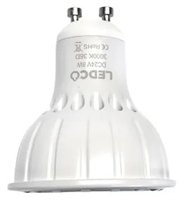 Ledco  LED žiarovka GU10, 24V, 8W, 3000K, 800lm, CRI 90, 36°, D50x58mm, dimmable