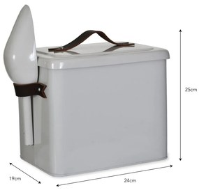 Garden Trading Plechová dóza na granule Small Leather Handl 3,5 l