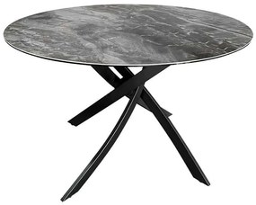 Okrúhly jedálenský stôl ALPINE 120 cm, taupe, keramický, betónový vzhľad