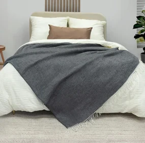 Turecká bavlnená deka s ozdobnými strapcami - sivá Šírka: 150 cm | Dĺžka: 200 cm
