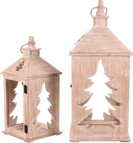Set dvoch lampášov domček hnedý DA220 (2 ks)