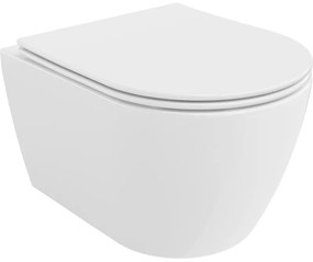 Mexen CARMEN Rimless závesná WC misa so sedátkom s pomalým zatváraním, 49 x 37 cm, biela, 30880400