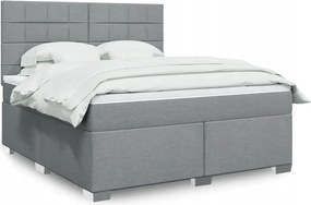 vidaXL Boxspring posteľ s matracom bledosivá 180x200 cm látka