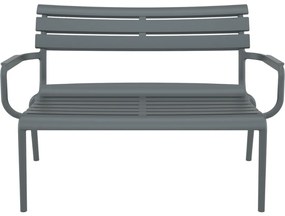 PARIS ZÁHRADNÁ LOUNGE LAVICA S PODRÚČKAMI dark grey