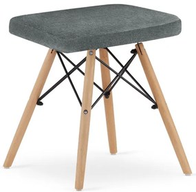 Set štyroch taburetiek WERK sivé (hnedé nohy) 4ks