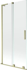 Mexen Velar L, 2-krídlová posuvná vaňová zástena 95 x 150 cm, 8mm číre sklo, zlatý matný profil, 896-095-003-01-55