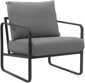Design-Shop Kreslo Manea - koženka / kov - Sivá