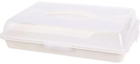 EH Servírovacia tácka s vekom 44 x 31 x 10 cm, biela
