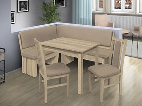 Nabytekmorava Rohová lavica Chicago 14-18 farba lamina: dub sonoma 325, čalúnenie vo farbe: SCALA béžová 11