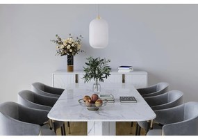 Závesné svietidlo Riffle 4, 1x biele sklenené tienidlo, g