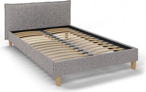 Sivá čalúnená dvojlôžková posteľ s roštom 140x200 cm Tina - Ropez