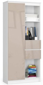 Regál R 80cm CLP R15 biela/cappuccino lesk