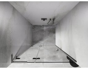 Mexen, Mexen Lunar L Otočné ľavé sprchové dvere 110 cm, transparentné, brúsený nikel - 834L-110-000-97-00-L