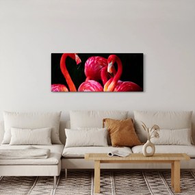 Obraz červených plameniakov (120x50 cm)