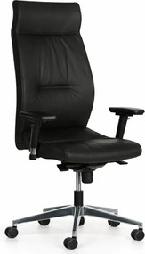 Kožené kancelárske kreslo MEGA, pravá koža, čierne