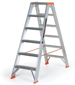 Obojstranné hliníkové schodíky ALVE PREMIUM, 2x6 stupňov, výška 1,28 m