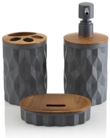 Kúpeľňový set REINA 5 ks antracit/hnedá