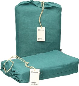 Ľanová posteľná bielizeň Linen 150x200 cm farba produktu zelená látka polopriehľadný, zapletaná