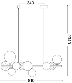 Ideal Lux - LED Luster na lanku PERLAGE 10xG9/3W/230V 81 cm zlatá/biela