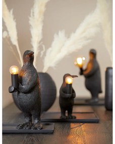 Matne čierna stolová lampa (výška 24 cm) Penguin – Light &amp; Living