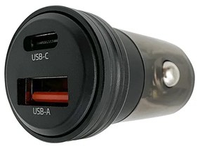 SOLIGHT Fast charger do auta 30W USB-C+A