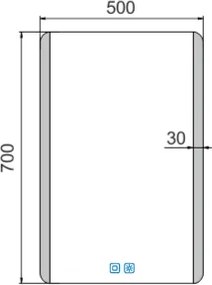 Nimco LED zrkadlo 500x700 s dvoma dotykovými senzormi - ZP 17001VX