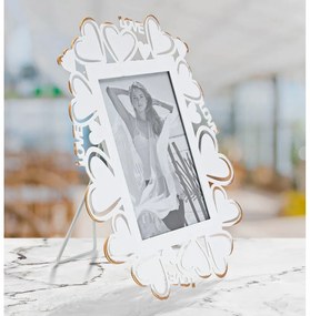 Biely kovový rámček na fotky Mauro Ferretti, 25 x 27,7 cm