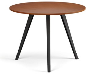 Konferenčný stôl PRIMO ZEN, priemer 100 cm, čierna podnož, čerešňa