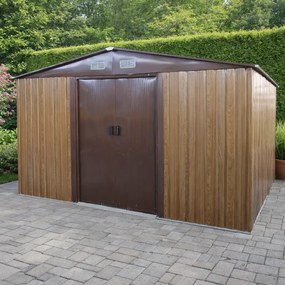 Záhradný domček BestBerg BBSH-1113W / 13,3 m² / 342,5 x 389 x 202 cm / dekor dreva/hnedá