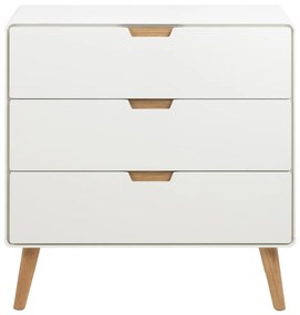 Komoda Lowell 80 cm bílá/dub přírodní