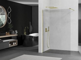 Mexen Kioto sprchová zástena WALK-IN 8mm, 100x200 cm, sklo číre / zlatý profil, 800-100-101-50-00