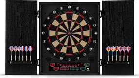 KLARFIT Dartchamp, čierny, elektronický terč so šípkami a dvierkami