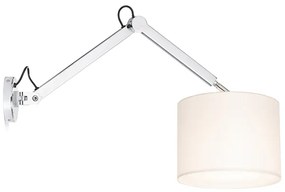 RENDL R12480 MADISON nástenná lampa, s ramenom biela chróm