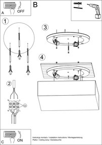 Stropné svietidlo Horus, 1x sivé plastové tienidlo, (biely plast), (55 cm)