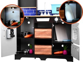 JOKOMISIADA Loft Drevená detská kuchynka s chladničkou ZA4129