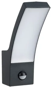 Rabalux 7505 Palanga vonkajšie nástenné svietidlo LED 12W 800lm 3000K IP44 antracit, senzor