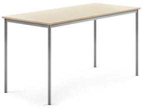 Stôl SONITUS, 1800x800x900 mm, HPL - breza, strieborná