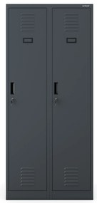 Kovová šatňová dvojmodulová skriňa s medzistenou KACPER, 800 x 1800 x 500 mm, antracitová