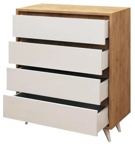 Komoda SUVERA 86x70 cm biela/béžová