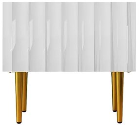 Nočný stolík ARCOS 46x50 cm biela/zlatá