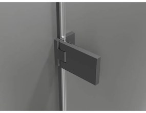 Mexen, Mexen Lunar-F pravé sklápacie sprchové dvere 75 cm, transparentné, pištoľový kov - 836-075-000-95-00-P