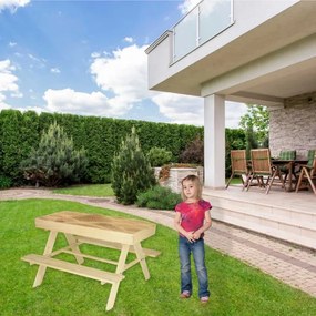 3830 Záhradný detský nábytok s pieskoviskom - Lavičky a stolík 95x77x56 cm