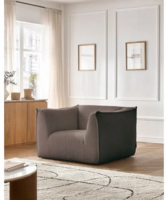 Hnedé kreslo z textílie buklé Giorgia – Bobochic Paris