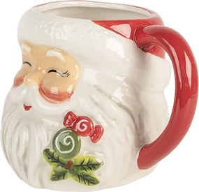 Mug Santa Claus 550 Ml White Red Ceramic - 16.0 cm