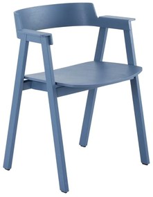 Modrá jedálenská stolička s podrúčkami z dubového dreva Flip – Gazzda