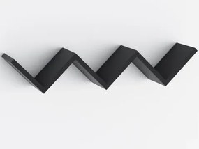 Nástenná polica Steps, čierna%