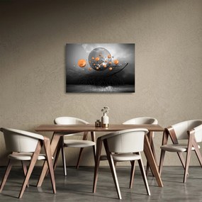 Sklenený obraz oranžových gulí (70x50 cm)
