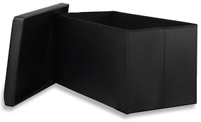 Skladacia lavička s vekom XXL čierna